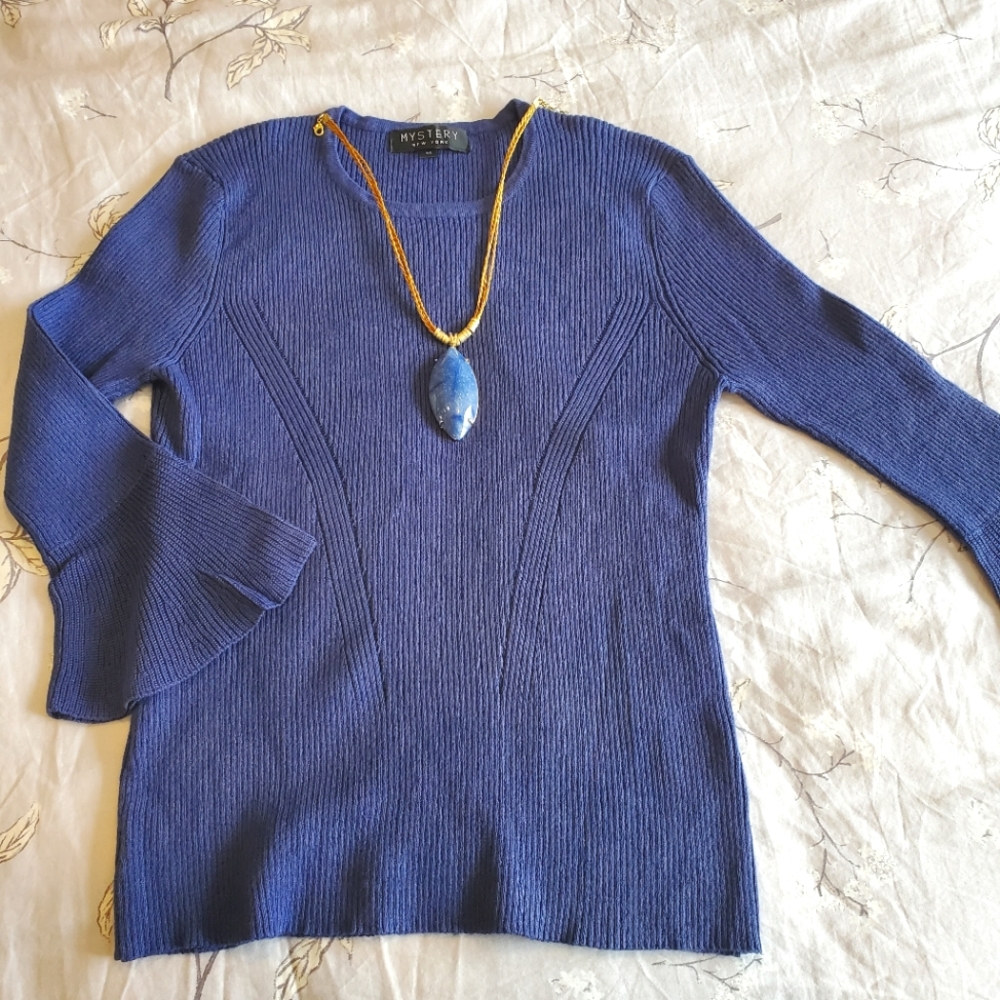 NWOT Dusty Blue Knit Sweater